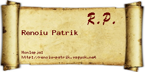 Renoiu Patrik névjegykártya